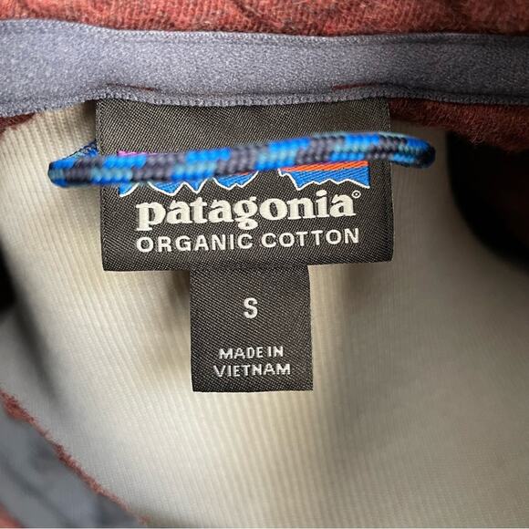 Patagonia Cotton Quilt Snap Pullover Small Red Maroon Sweatshirt Organic - Picture 4 of 8